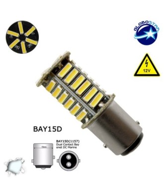 GloboStar® P21-5W 1157 77379 Λάμπα Αυτοκίνητου LED 1157 36 SMD 7020 2.6W 900LM DC12V IP20 360° Ψυχρό Λευκό  6000K